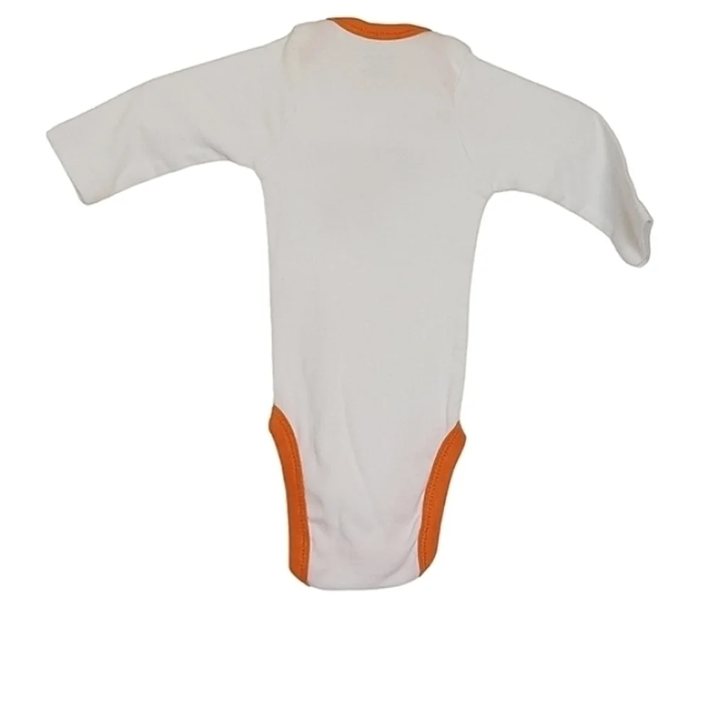 K1096 * Gerber Embroidered Tiger Onesie Bodysuit White Orange Size NB